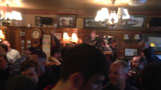 Brentford fans in the Eight Bells before the game against Fulham [upl. by Aneehsak]