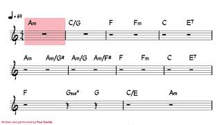 Improv Challenge Backing Track in A minor written by Paul Davids [upl. by Drarig374]