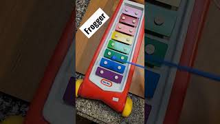 Frogger theme music on a littletikes xylophone arcade game maestro [upl. by Aneert555]