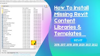 How To Install Missing Libraries and Template Files In Revit Revit Content Libraries [upl. by Claudio]