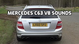 Mercedes C63 V8 Cold Start and Acceleration Sound [upl. by Iretak]