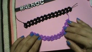 Como tejer abanico vertical con punto alto ganchillo crochet strip cord DIY [upl. by Ano]