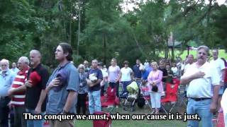 MARINE STUNS A TEA PARTY WITH THE FOURTH VERSE OF THE STAR SPANGLED BANNER [upl. by Naic]