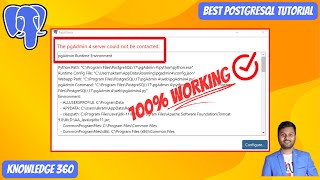 SolutionFix Fatal Error  The pgAdmin 4 Server Could Not Be Contacted  100 Working  pgAdmin 4 [upl. by Woolcott]
