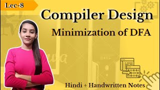 Minimization of DFA  Compiler Design  lec8  FLATTOC [upl. by Yobybab]