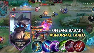 OFFLANE BARATS 9WIN STREAK USING ABNORMAL BUILD IS BROKEN  MUST TRY  MLBB🦖 [upl. by Annahsad867]