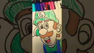 1 min vs 10 min vs 1hr art luigi challenge drawing shorts [upl. by Crean]