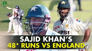 Sajid Khan’s Enterprising 4️⃣8️⃣ Not Out Against England  3rd Test 2024  PCB [upl. by Yellat]