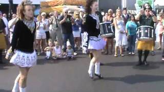 Bagpipe Duet with Nevin Academy Dancers  Newport Irish Festival 2011 [upl. by Nash800]