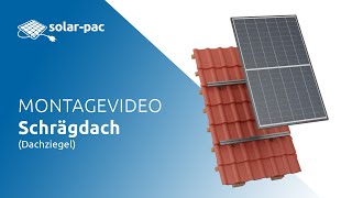 solarpac Montagevideo Solaranlage Schrägdach Dachziegel Dachhaken [upl. by Giah]