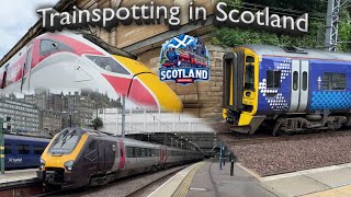 Trainspotting in Scotland at Edinburgh Waverley and Glasgow Queen Street  Scotland Adventures 6 [upl. by Ellord994]