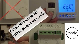 Raumthermostat für Fußbodenheizung  Einrichtung Kalibrierung [upl. by Dnalyr]