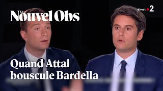 Débat sur France 2  trois moments où Jordan Bardella sest fait bousculer par Gabriel Attal [upl. by Hseham]