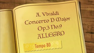 Allegro Op3 No9 from Vivaldis Cello Concerto in D Major Tempo 80 [upl. by Rihana]