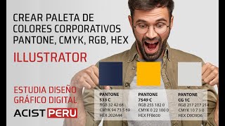 Cómo crear paleta de colores corporativos y obtener el color pantone cmyk rgb en illustrator 2021 [upl. by Schwitzer]