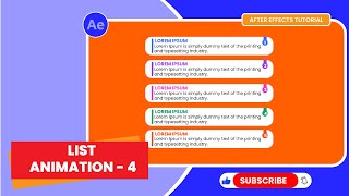 After Effects Tutorial  Simple List Animation  4 [upl. by Nanreik]