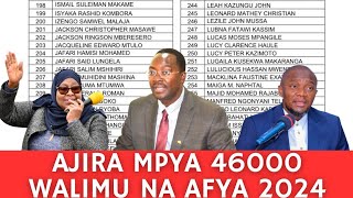 AJIRA 46000 ZA WALIMU NA KADA YA AFYA 2024TAMISEMI AJIRA MPYA WALIMU NA KADA YA AFYA [upl. by Dulcea]