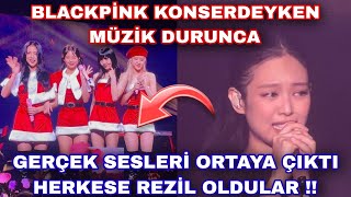 Blackpink konserdeyken müzik durunca gerçek sesleri ortaya çıktı  herkese rezil oldular [upl. by Norak]