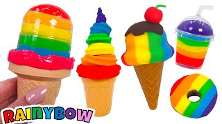 Creating Rainbow Ice Creams with Play Doh [upl. by Cleve]