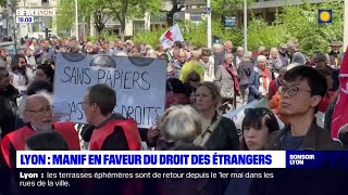 Lyon  Manif en faveur du droit des étrangers [upl. by Noram614]