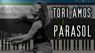 Tori Amos  Parasol Piano Tutorial  Sheets  MIDI Synthesia [upl. by Etnomal]