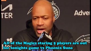 Orlando Magic coach Jamahl Mosley on Franz Wagner being out indefinitely with a torn oblique [upl. by Dnalram]