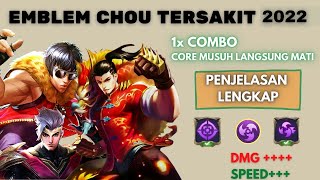 CARA SETTING EMBLEM CHOU ASSASIN TERSAKIT DAN TERKUAT 2022 DI MOBILE LEGENDS [upl. by Belcher]