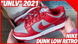 NIKE DUNK LOW quotUNLVquot 2021 また買ってしまった…大好物のカレッジダンクから新年一足目はquotネバダquot 開封ampスニーカーレビュー [upl. by Elyr24]