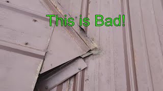 Bad Steel Roof Install  Roof leak inspection [upl. by Ariat615]