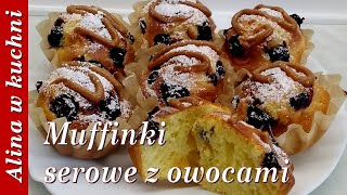 Muffinki serowe z owocami  pyszne lekkie i bardzo smaczne  przepis [upl. by Norrahc]