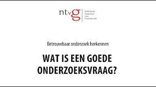 Wat is een goede onderzoeksvraag [upl. by Torhert]