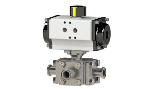 Valworx Air Actuated Sanitary 3Way TPort Ball Valves [upl. by Torre]