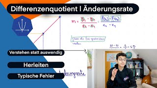 Durchschnittliche Änderungsrate Differnzenquotient Einführung Differntialrechnung [upl. by Nilyaj]