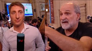 “A vos te van a echar bobo” BELLIBONI AGREDIÓ AL PERIODISTA DE ELTRECE Y TN ALAN FERRARO [upl. by Alyahs]