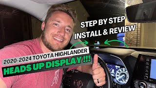 20202024 Toyota Highlander Heads up Display HUD By CartrimHome Step by Step install  Review [upl. by Zilevi]