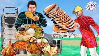 Famous Dhaba Waiter Roti Chicken Curry Dabba Wala Food Challenge Hindi Stories Comedy Hindi Kahani [upl. by Llemij995]