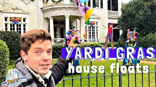 Mardi Gras House Floats of New Orleans  A Yardi Gras Walking Tour [upl. by Neyrb]