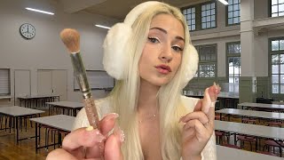 ASMR Eastern European Exchange Student Does Your Makeup in Class Accent Roleplay [upl. by Tatum]