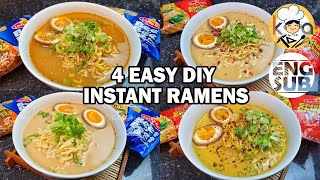 INSTANT NOODLES MO GAWIN NATING LASANG RESTAURANT RAMEN INSTANT NOODLESRAMEN 4 WAYS [upl. by Joshi628]