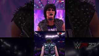 WWE 2K24 Rhea Ripley Entrance vs WWE 2K23 shorts wwe2k24 wwe2k23 huntiguuy [upl. by Nelad]