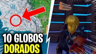 EXPLOTA 10 GLOBOS DORADOS  DESAFIOS SEMANA 9 FORTNITE [upl. by Nylissej]