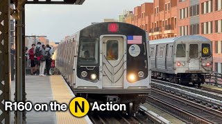 NYCT Subway  R160 Siemens N Action in 2024 [upl. by Hcelemile]