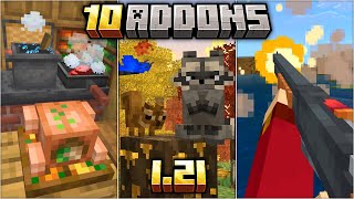 TOP 10 ADDONS PARA MINECRAFT PE 121 Bedrock [upl. by Chavey]