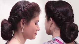 2 Quick amp Easy Bubble Bun Hairstyles for saree  Simple Bridal hairstyle for long hair Tutorial [upl. by Tnomyar]