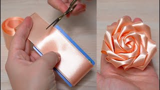 Super Easy Flower Making Ideas with Card  how to make a ribbon flower 35 [upl. by Harmon]