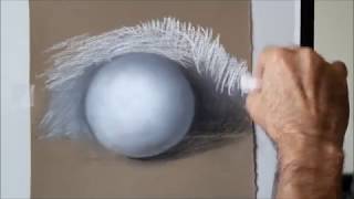 Amazing Charcoal 3D Drawing a Sphere using Renais [upl. by Paolina]