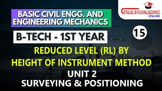 Reduced Level RL by Height of Instrument Method Numerical Part1 [upl. by Hnao]