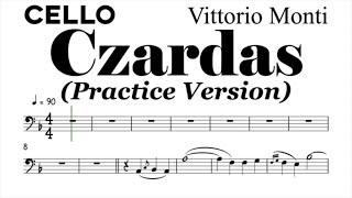 Czardas Cello Sheet Music Backing Track Play Along Partitura [upl. by Dodson]