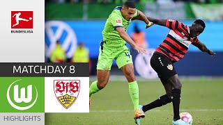 VfL Wolfsburg  VfB Stuttgart 32  Highlights  Matchday 8 – Bundesliga 202223 [upl. by Randal]