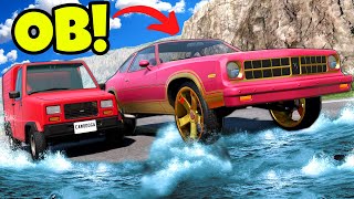 Escape the Flood in SLOW CARS on a Mountain in BeamNG Drive Mods [upl. by Nytsirc]